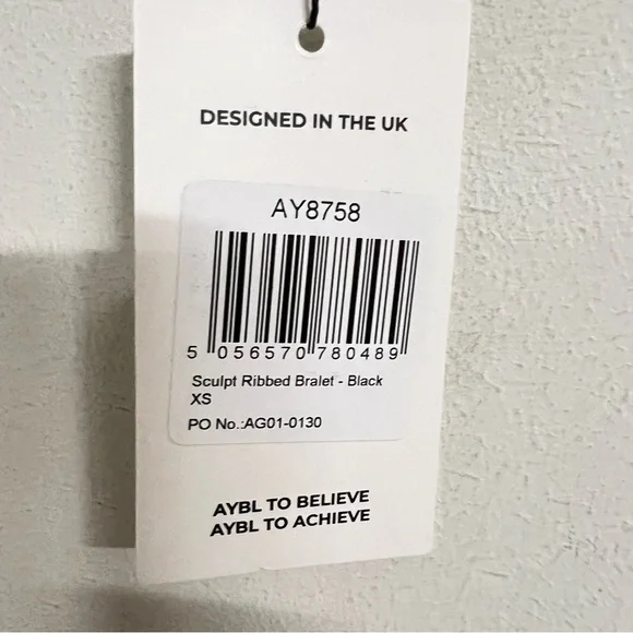 New Aybl Sculpt Ribbed‎ Black Bralette - Picture 3 of 3